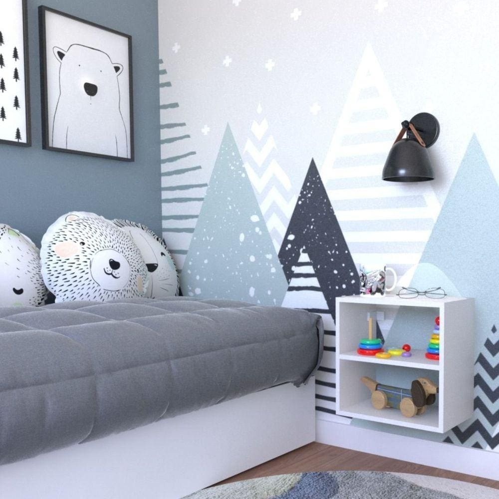 Nicho com Prateleira para Quarto Infantil Bramov Móveis Branco