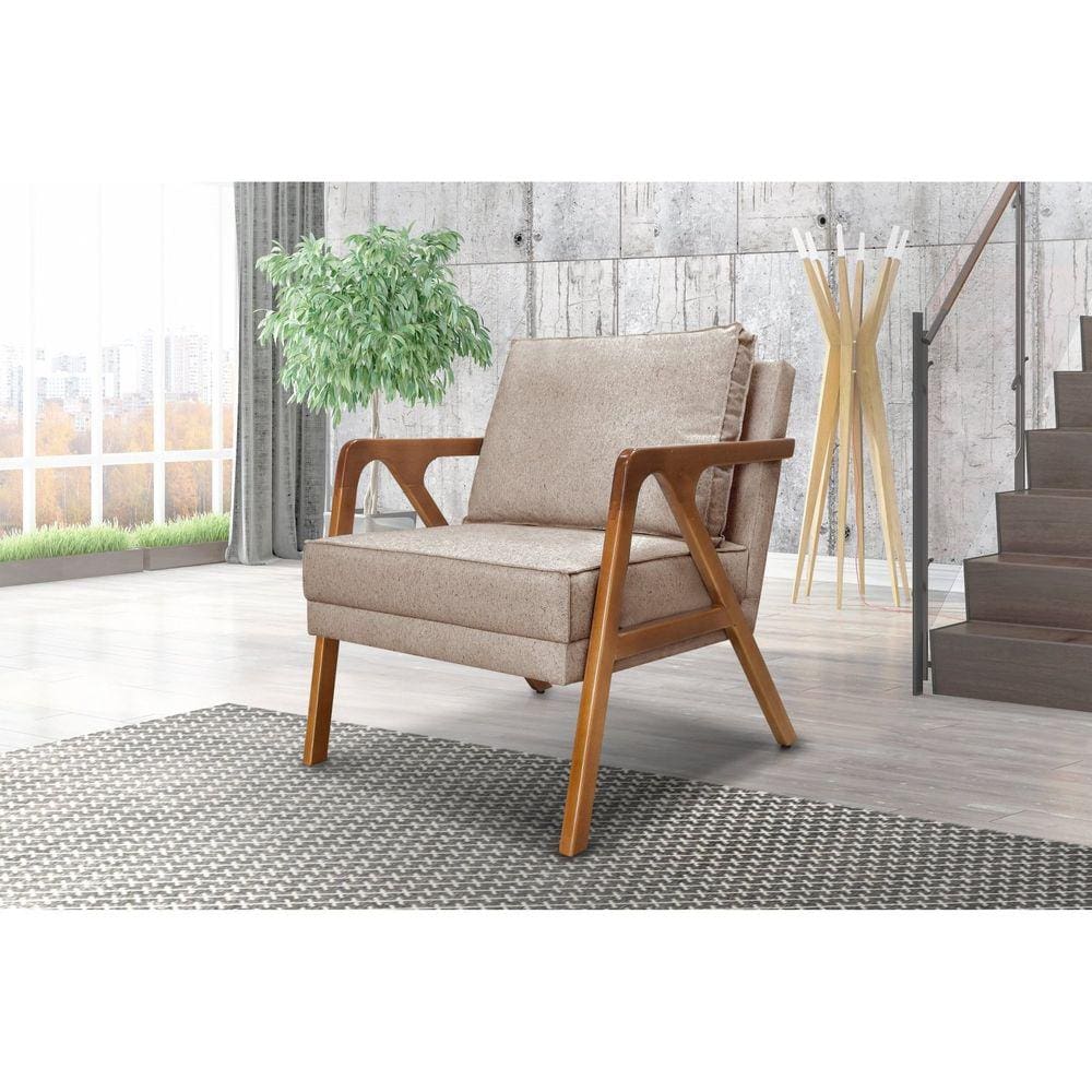 Poltrona Lier Linho Spezzia Decor Areia