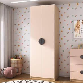 Guarda Roupa Infantil Modulado 2 Portas com Nichos e 2 Gavetas Joy Kids Cabecasa Madeiramadeira Salmão/Avena