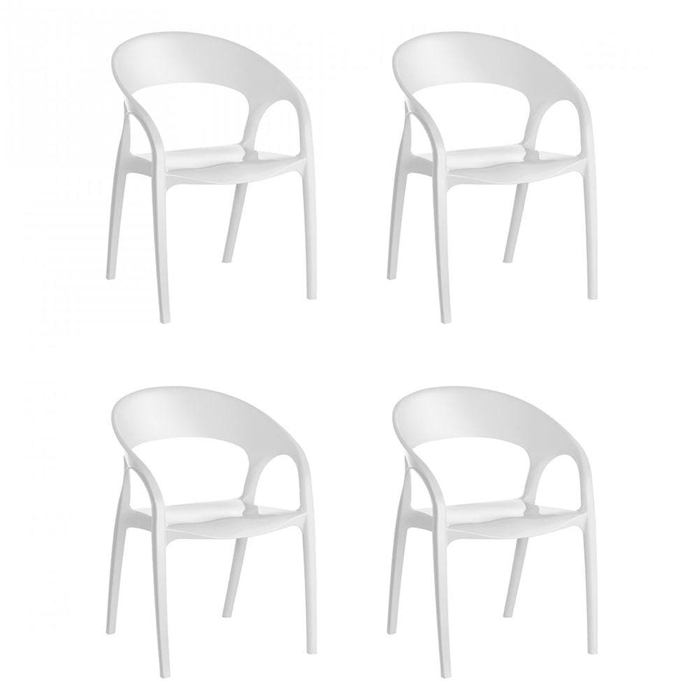 Kit 4 Cadeiras Glass Plus Kappesberg Branco
