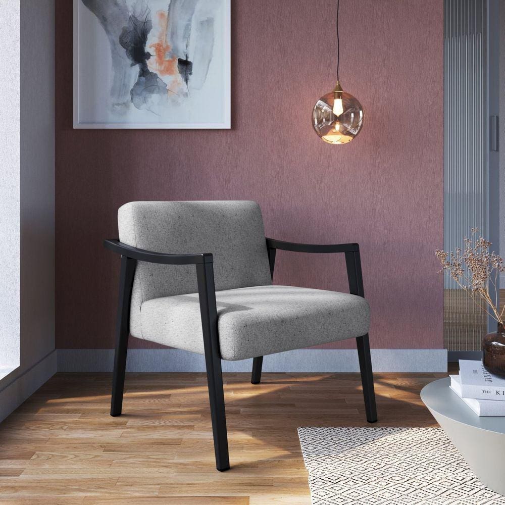Poltrona Decorativa em Algodão Petra Yescasa Preto