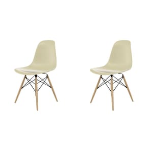 Kit 2 Cadeiras para Sala de Jantar Eames PP Dsw-m  Cinza
