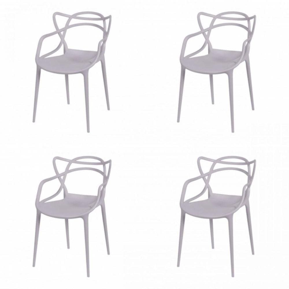 Kit 4 Cadeiras Allegra Solna OR Design Cinza