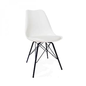 Cadeira Base Escura Saarinen Tower Branco/Preto