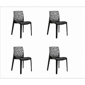 Conjunto 4 Cadeiras Gruv Rivatti Móveis Preto