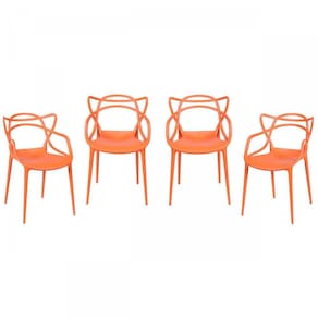Kit 4 Cadeiras Allegra Solna OR Design Laranja