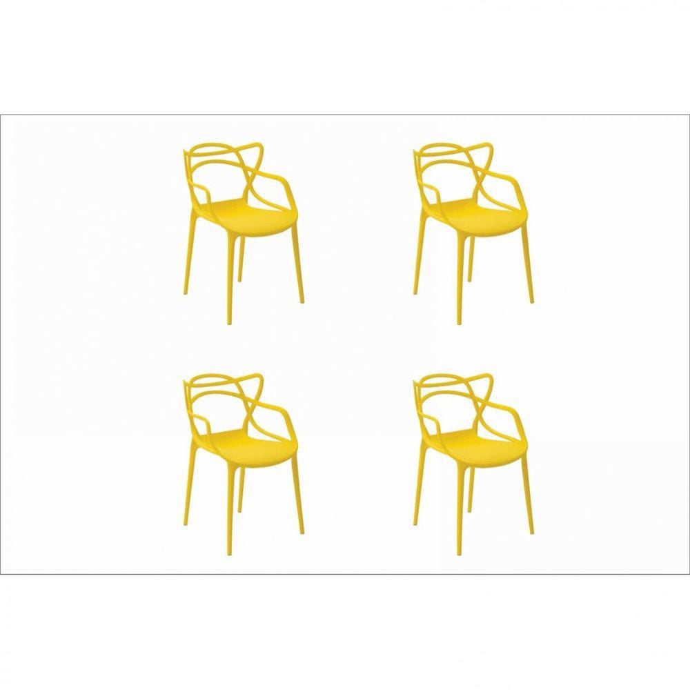 Kit 4 Cadeiras Allegra Rivatti Amarelo