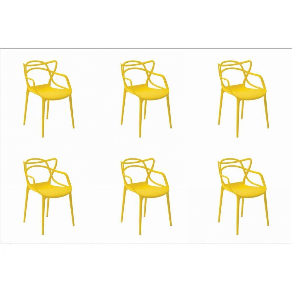 Kit 6 Cadeiras Allegra Rivatti Amarelo