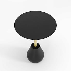 Mesa Auxiliar para Sala de Estar Duna Alta Preto/Dourado