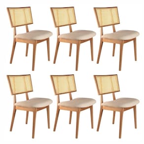 Conjunto com 6 Cadeiras 88x57x46cm Livia Champagne