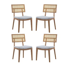 Conjunto 4 Cadeiras Esparta Casa Contemporânea Castanho/Cinza