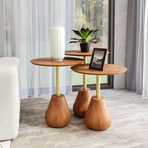 Mesa Auxiliar para Sala de Estar Duna Alta Champagne/Dourado