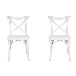 Conjunto 2 Cadeiras Madeira Maciça Tauari Cross X Texas Gamma Móveis Branco
