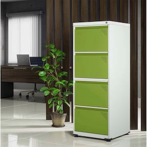 Gaveteiro Arquivo de Aço 4 Gavetas Pandin Móveis Cinza/Verde Miró