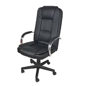 Cadeira de Escritório Presidente em Sintético Base Preta Euro Ergo Decor Preto