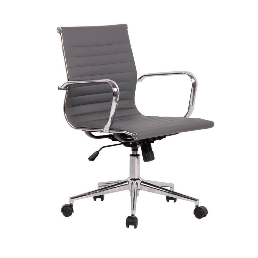 Cadeira de Escritório Diretor Esteirinha em Sintético Sevilha Alta Rivatti Cinza