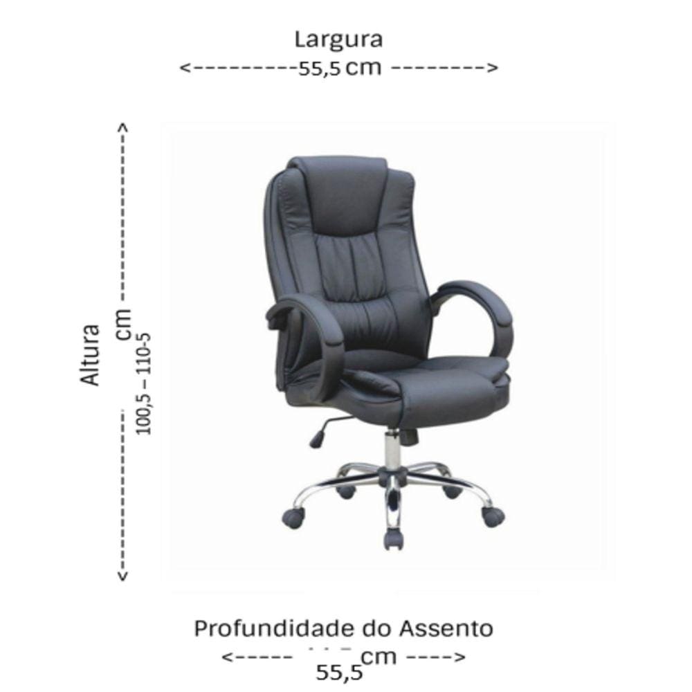 Cadeira para Escritório Presidente Master Soft Preto