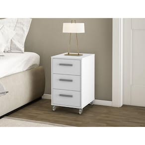 Gaveteiro 3 Gavetas com Rodízios Movelbento Branco
