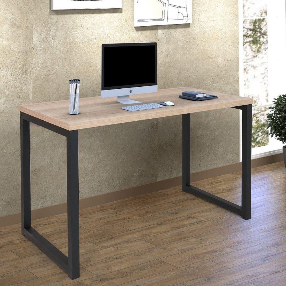 Escrivaninha Industrial 120cm Ciplafe Preto Fosco/Carvalho