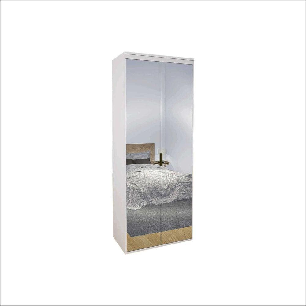 Módulo 900 mm 2 Portas de Espelho com Cabideiros Belmax Branco