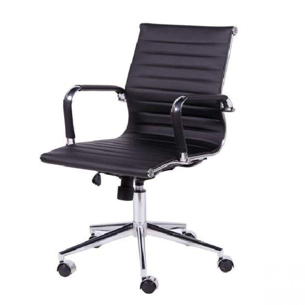 Cadeira para Escritório Diretor Esteirinha com Relax Sintético 3301 Or Design Preto