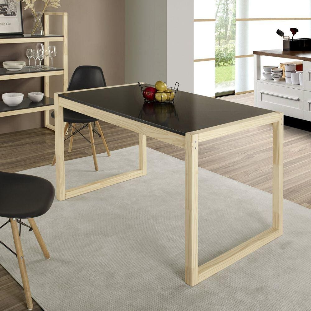 Mesa de Jantar 4 Lugares Madeira Maciça Guará Cabecasa Madeiramadeira Preto/Marroml