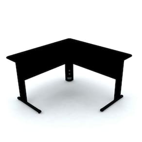 Mesa para Escritório em L Estação de Trabalho ETP1515 Maxxi Pandin Móveis Preto