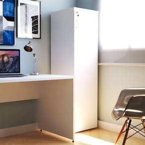 Armário Alto para Escritório 1 Porta Bramov Móveis Branco