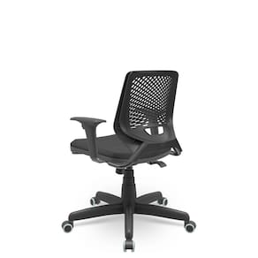 Cadeira para Escritório Ergonômica Giratória Beezi NR17 Plaxmetal Preto