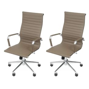 Kit 2 Cadeiras para Escritório Presidente Esteirinha com Relax Sintético 3301 Or Design Cinza