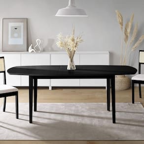 Mesa Extensível Oval 2,0m Aberta Tiê CabeCasa MadeiraMadeira Preto