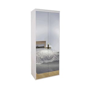 Módulo 900mm 2 Portas Espelhadas 3 Gavetas Belmax Branco