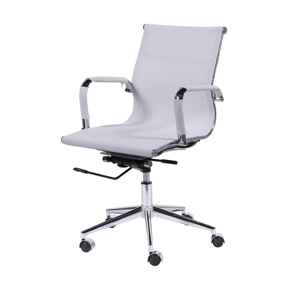 Cadeira para Escritório Diretor Esteirinha Tela Mesh 3303 Or Design Branco