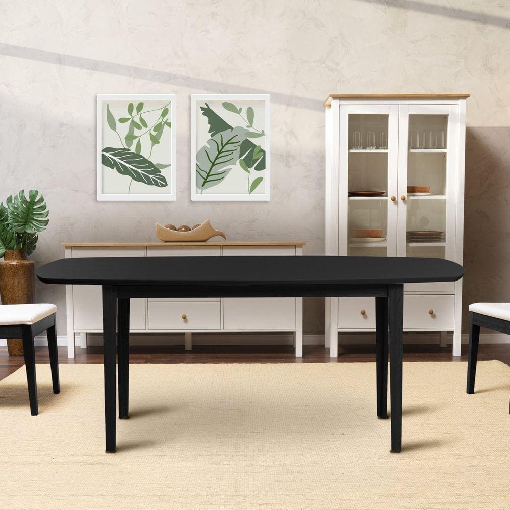 Mesa Oval 6 Lugares 1,6m Tampo MDF Tiê CabeCasa MadeiraMadeira Preto