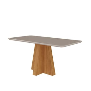 Mesa de Jantar 160cm Maite Cimol Marrom/Off White