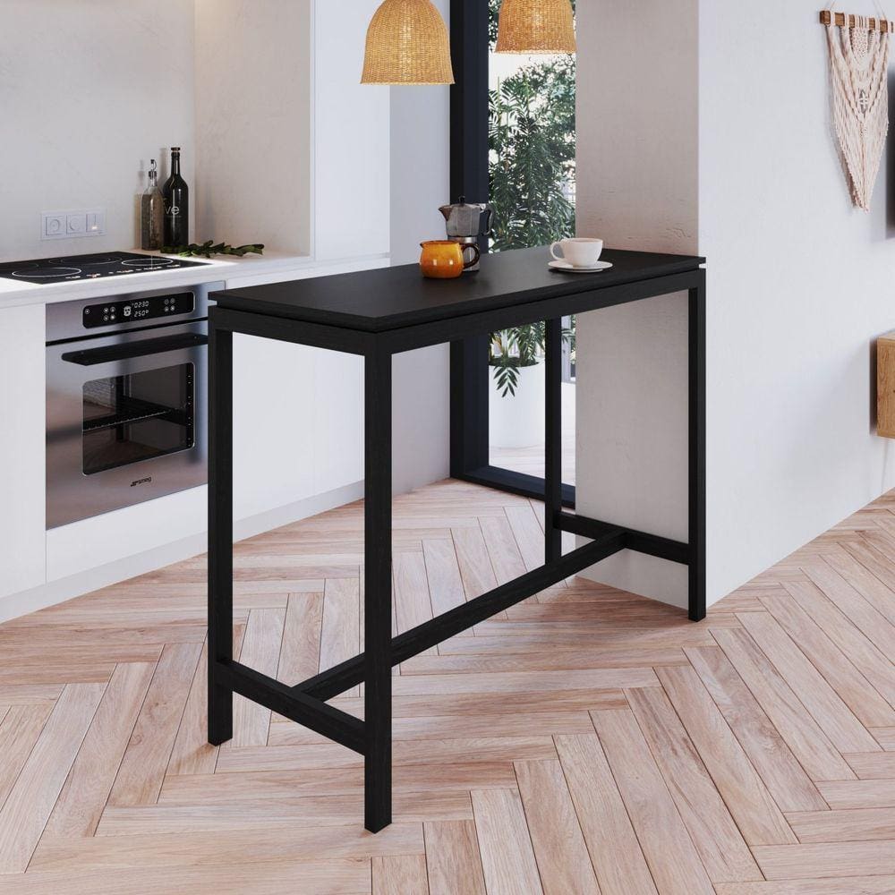Mesa Bistrô Tiê Pés em Madeira Maciça CabeCasa MadeiraMadeira Preto