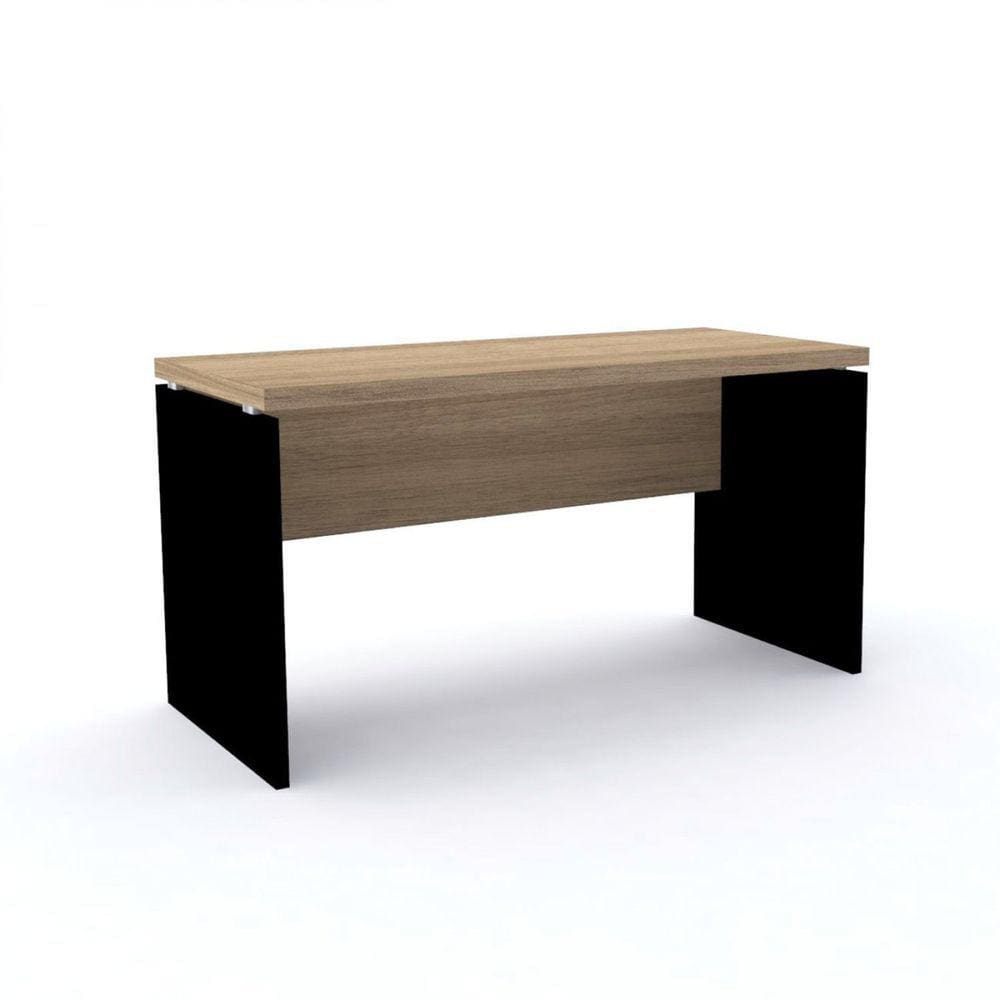 Mesa para Escritório Diretor 150x60cm PE40 Pandin Móveis Noce Marromlle/Preto