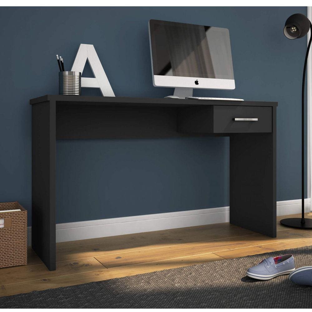 Escrivaninha com Gaveta 127cm Gávea Espresso Móveis Preto Black
