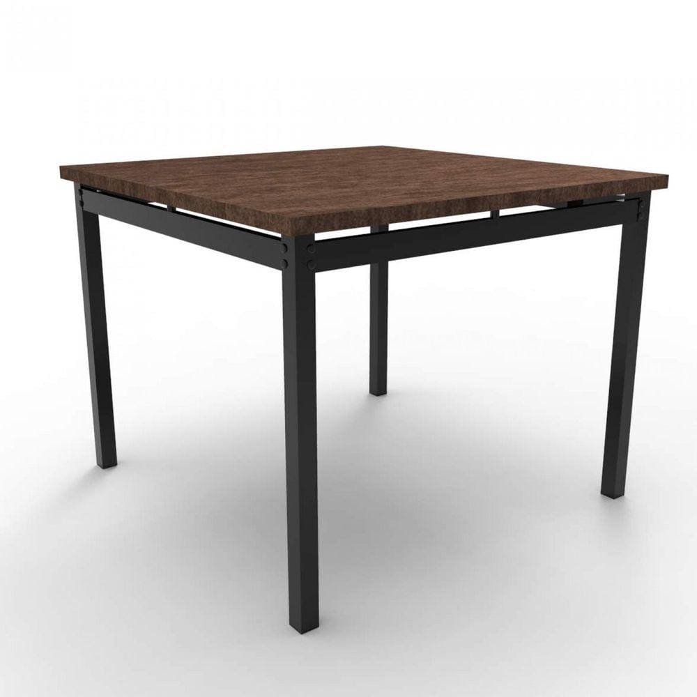 Mesa de Jantar Quadrada Riviera Preto/Castanho Rústico