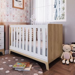 Berço 3 em 1 Linha Favo de Mel Completa Móveis Itapuã Com Branco