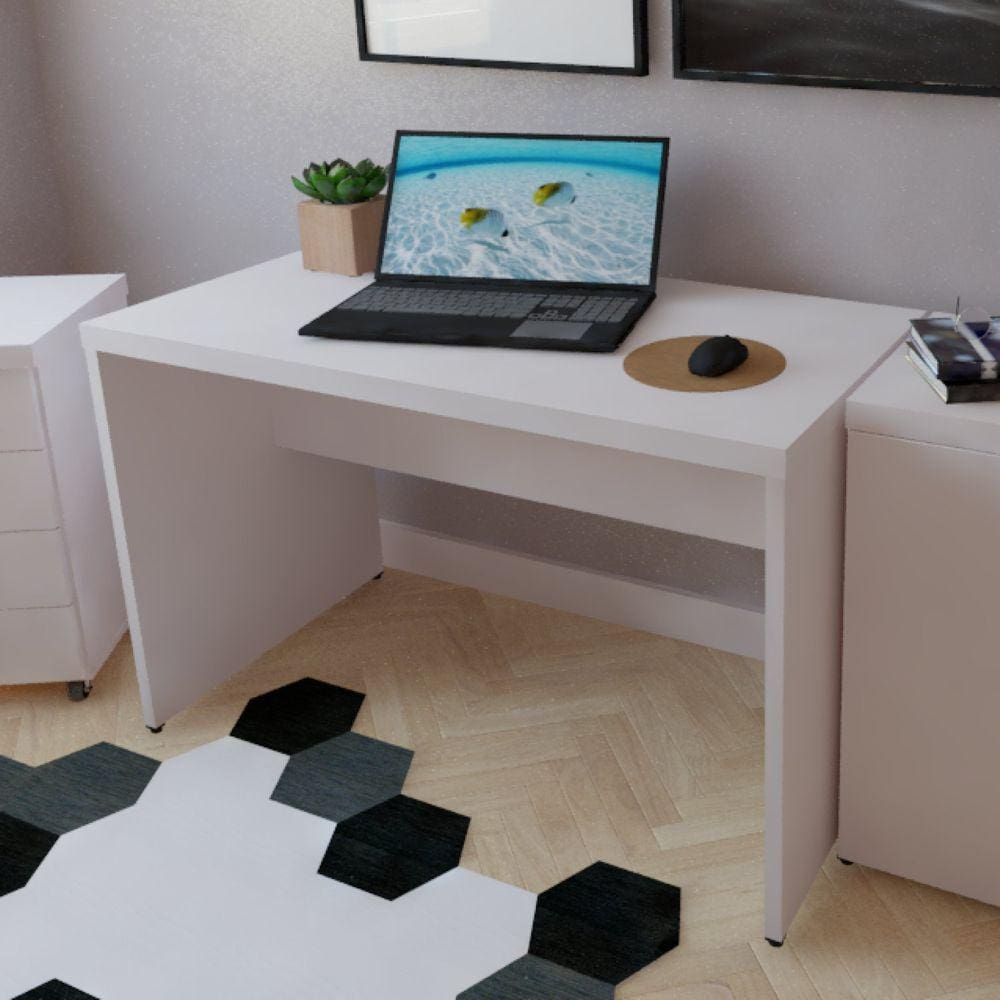 Mesa para Escritório 110cmx60cm 40mm Bramov Móveis Branco