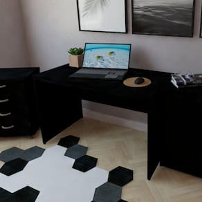 Mesa para Escritório 160cmx60cm 40mm Bramov Móveis Preto