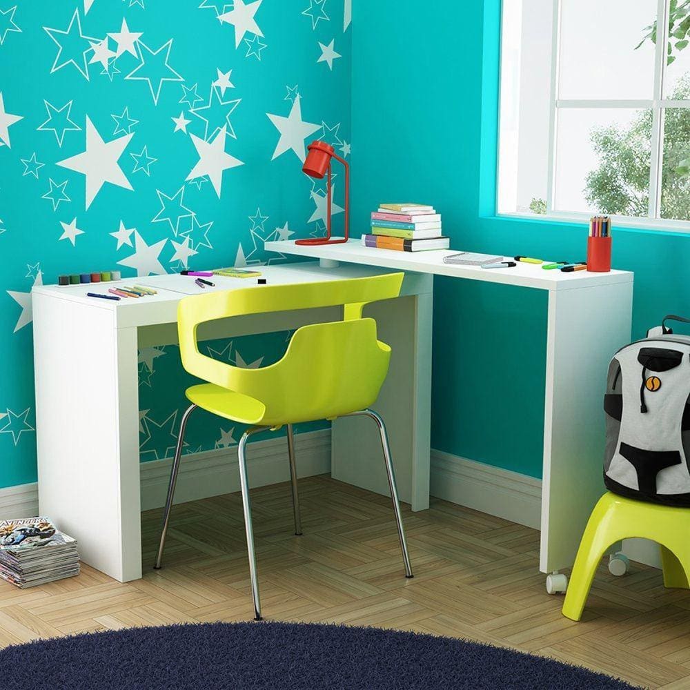 Escrivaninha Infantil Giratoria MDP BRV Móveis Branco