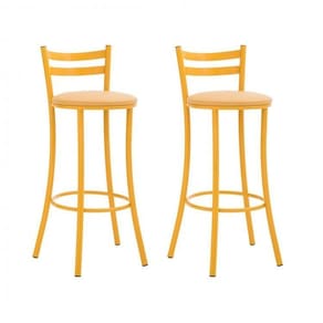 Kit 2 Banquetas Alta 17 Unimóvel Amarelo