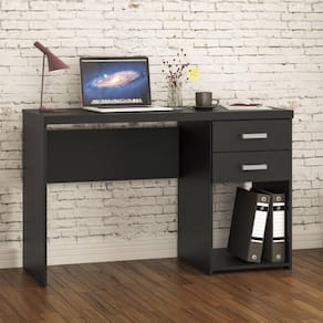 Escrivaninha 2 Gavetas 120cm Malta Politorno Preto