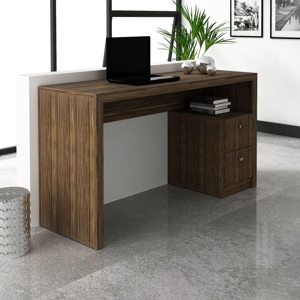Mesa para Escritório 2 Gavetas ME4130 Tecno Mobili Nogal