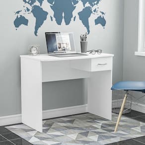 Escrivaninha 90cm 1 Gaveta Arapei Politorno Branco