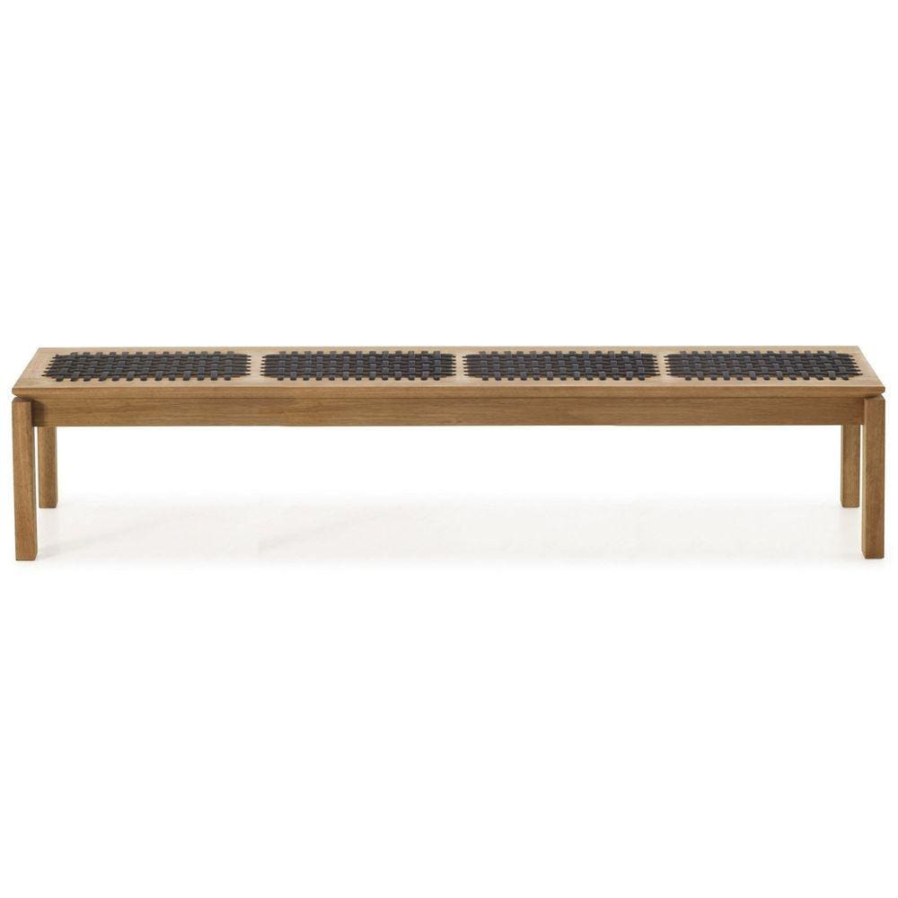 Banco em Madeira e Corda Náutica 220x37cm Traço Casa e Jardim Móveis Stain Jatobá