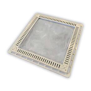 Tampão Para Casa De Máquina De Piscina Gda 80x80 Com Grelha Bege