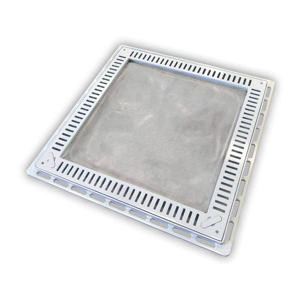 Tampão Para Casa De Máquina De Piscina Gda 80x80 Com Grelha Branco
